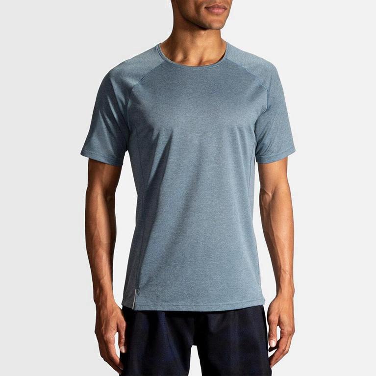 Brooks Ghost Camiseta De Corrida Manga Curta Homem Azuis (78654NITR)